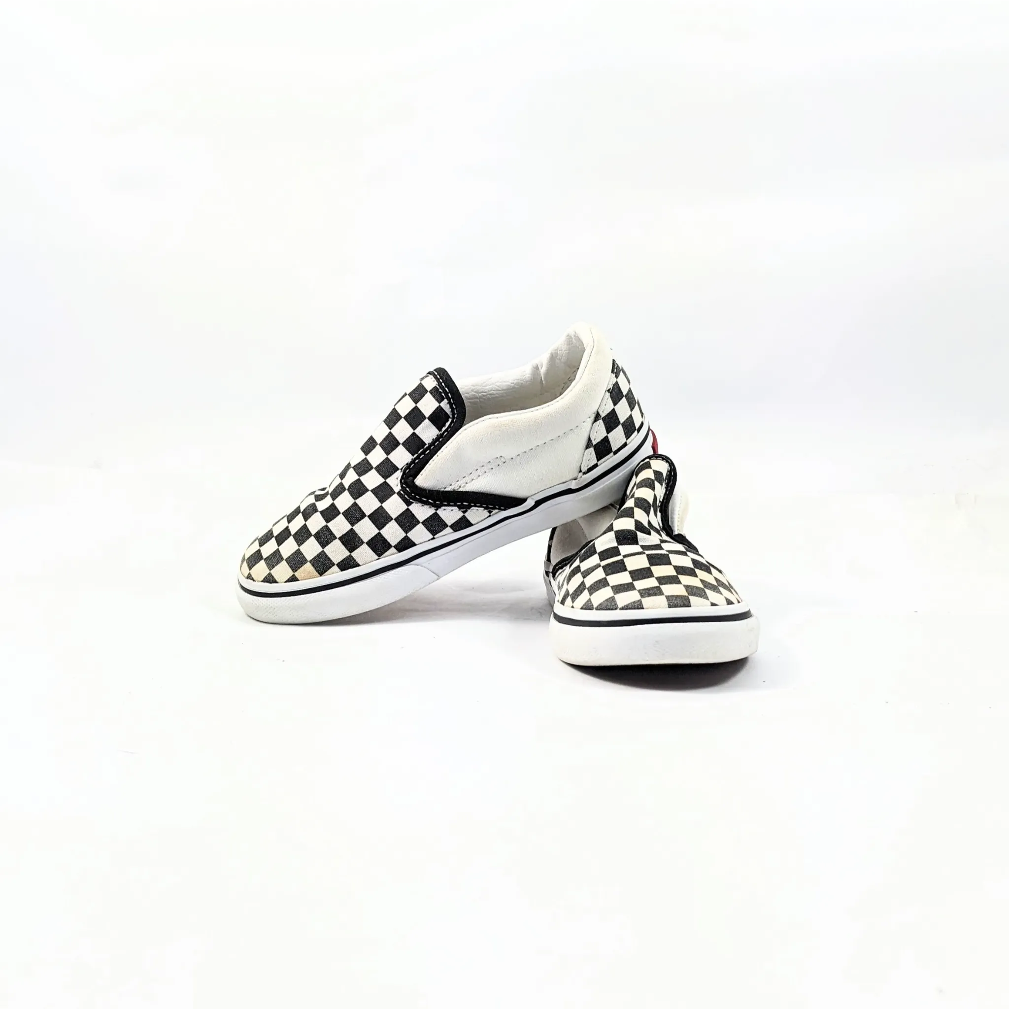 Vans White Checkerboard SlipOns