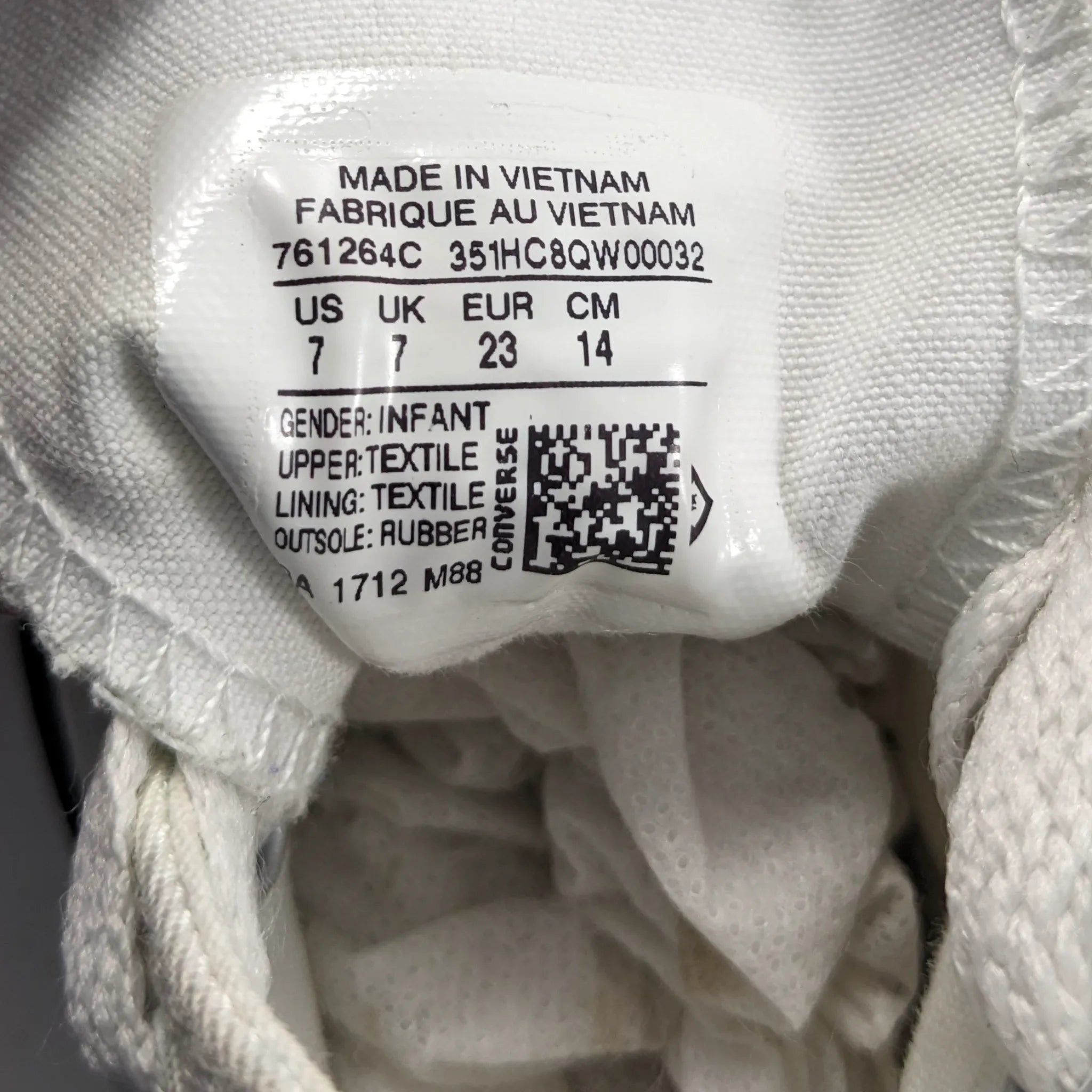 Converse White Hightops Toddler