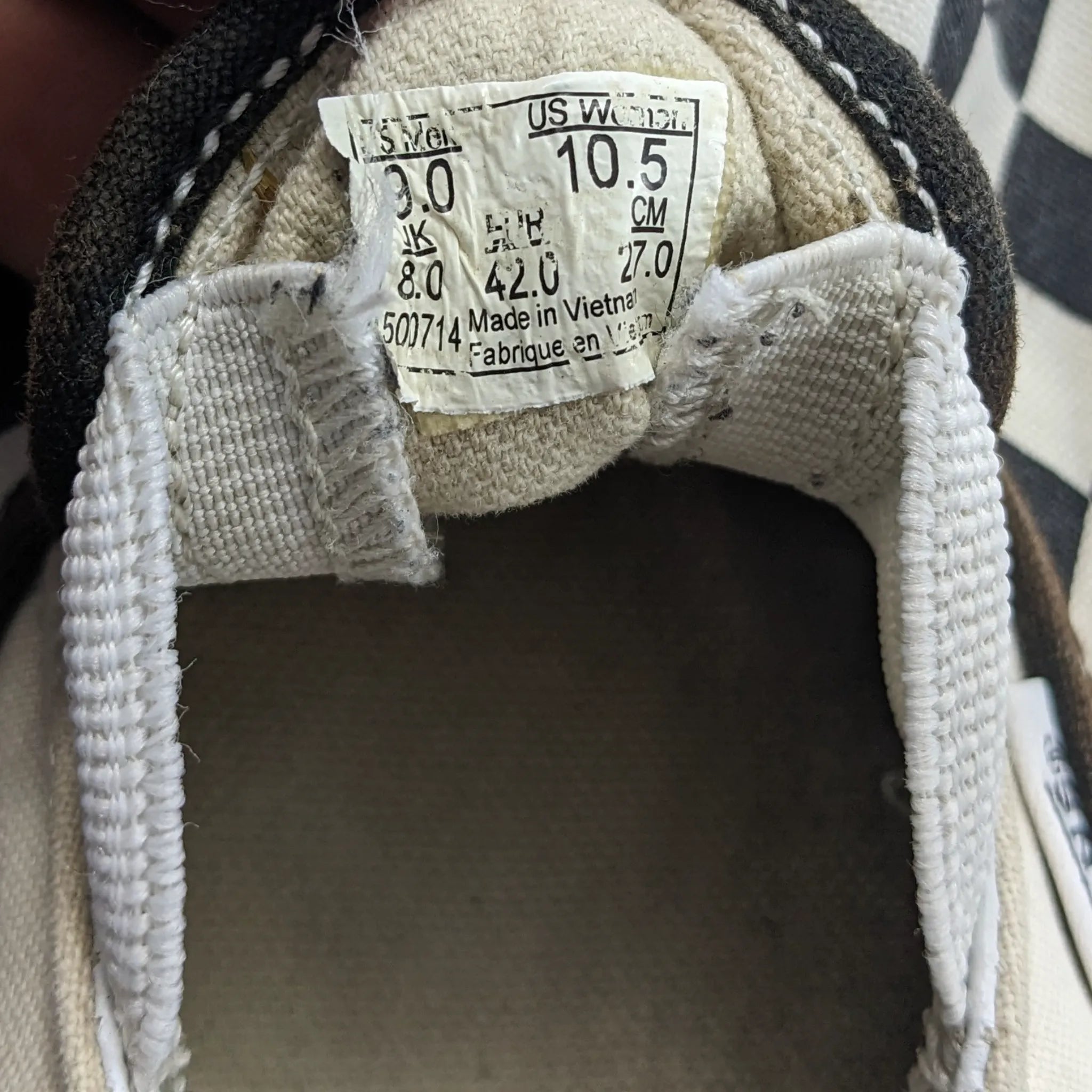 Vans White CheckerBoard SlipOns