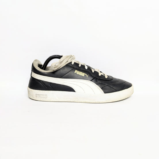 PUMA black Leather Sneakers for Men & Women